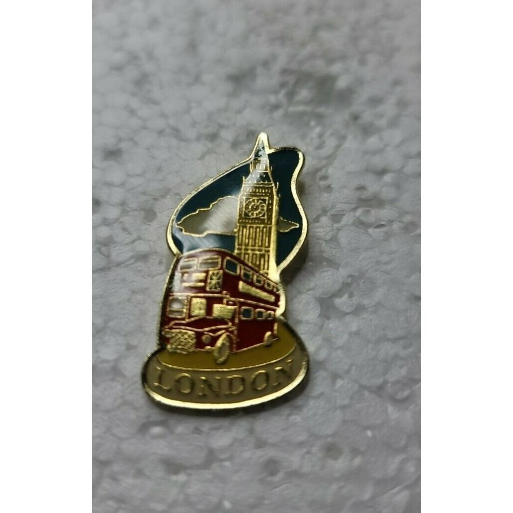LONDON‎ Double Decker Travel Big Bend Hat Lapel - Picture 2 of 4